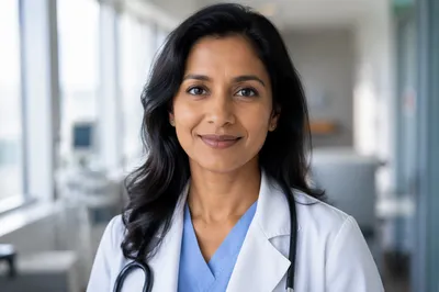 Compassionate Female Doctor in Clinic Portrait