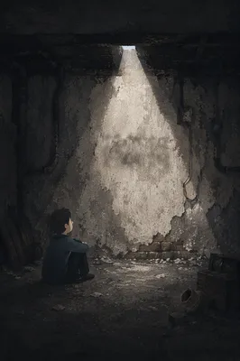 Doubt and Light in Abandoned Room