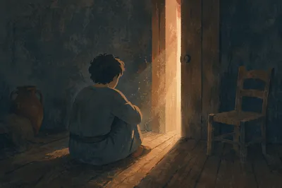 Doubt in Dark Room with Light