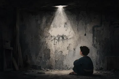 Doubt and Light in Abandoned Room