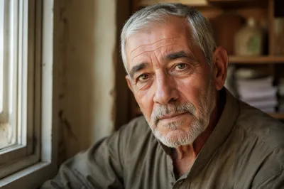 Contemplative Elderly Man by Window