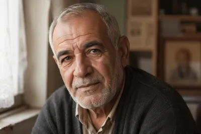 Contemplative Elderly Man by Window