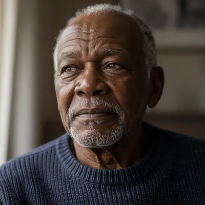 Close-Up Portrait of Elderly Black Man