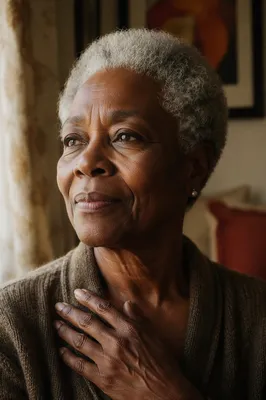 Close-Up Portrait of Elderly Black Woman