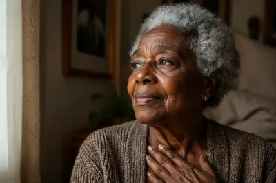 Close-Up Portrait of Elderly Black Woman