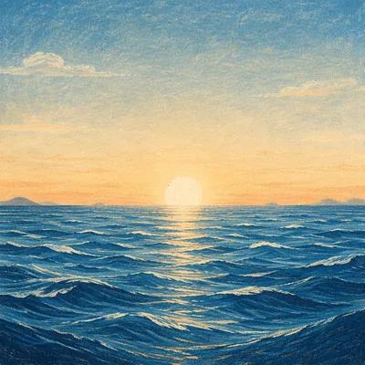 Eternal Life Sunrise Over Endless Ocean
