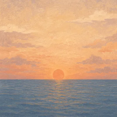 Eternal Life Sunrise Over Endless Ocean