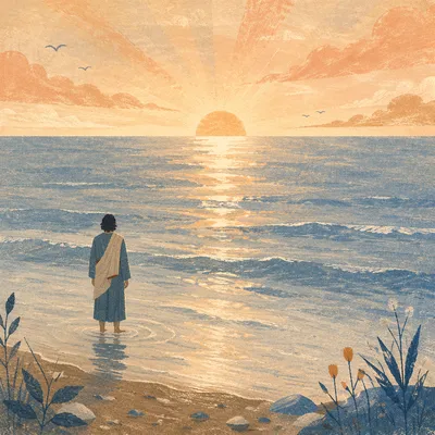 Eternal Life Sunrise Over Endless Ocean