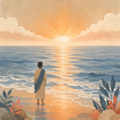 Eternal Life Sunrise Over Endless Ocean