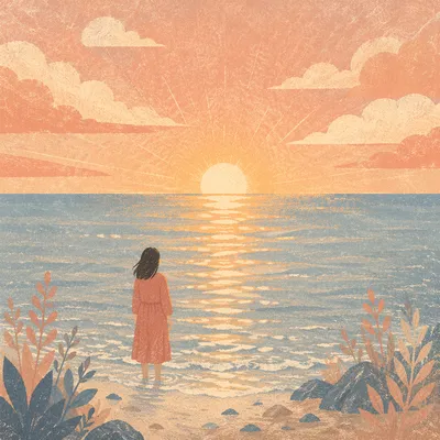 Hopeful Sunrise Over Endless Ocean