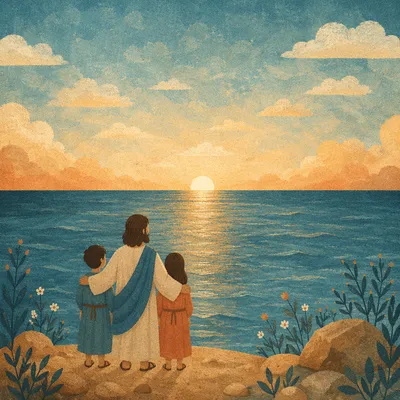 Eternal Life Sunrise Over Endless Ocean