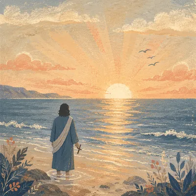 Eternal Life Sunrise Over Endless Ocean