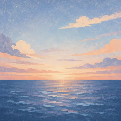 Eternal Life Sunrise Over Endless Ocean
