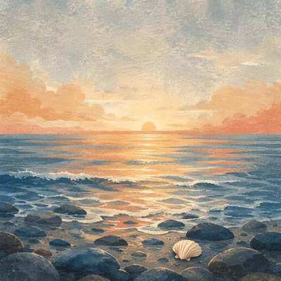 Eternal Life Sunrise Over Endless Ocean