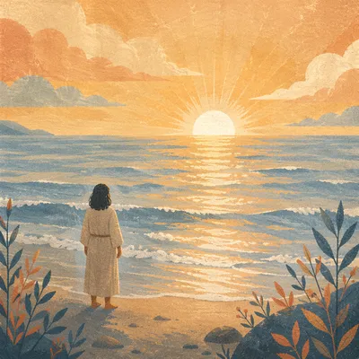 Eternal Life Sunrise Over Endless Ocean