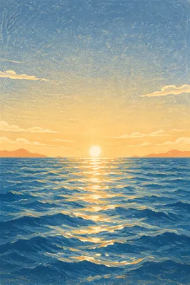Eternal Life Sunrise Over Endless Ocean