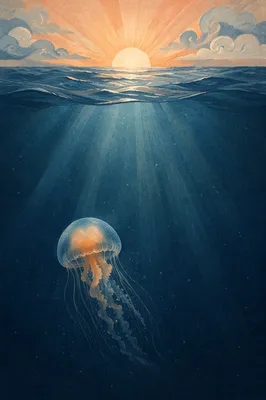 Eternal Life Sunrise Beneath Endless Ocean