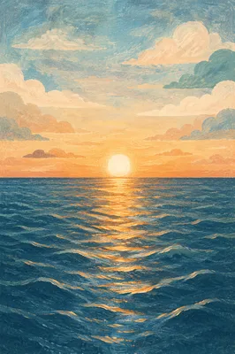 Eternal Life Sunrise Over Endless Ocean