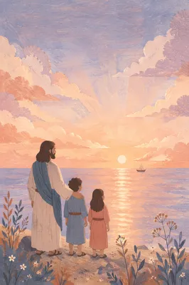 Eternal Life Sunrise Over Calm Ocean
