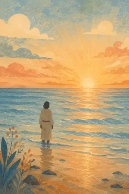 Eternal Life Sunrise Over Endless Ocean