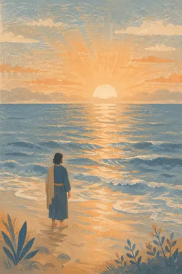 Eternal Life Sunrise Over Endless Ocean