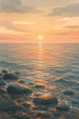 Eternal Life Sunrise Over Endless Ocean