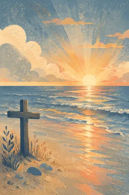 Eternal Life Sunrise Over Endless Ocean