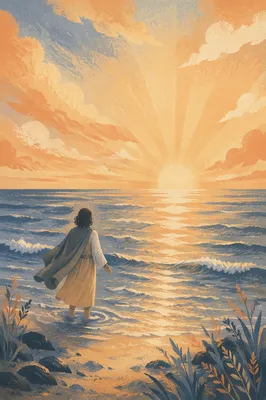 Eternal Life Sunrise Over Endless Ocean