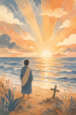 Eternal Life Sunrise Over Endless Ocean