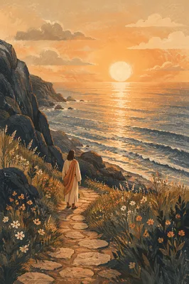 Eternal Life Sunrise Over Endless Ocean