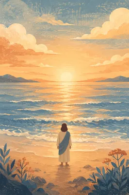 Eternal Life Sunrise Over Endless Ocean