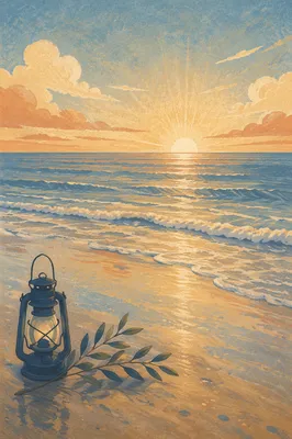 Eternal Life Sunrise Over Endless Ocean