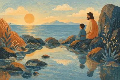 Eternal Life Sunrise Over Endless Ocean