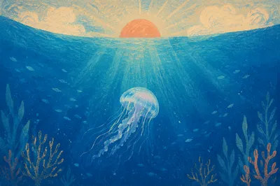 Eternal Life Sunrise Beneath the Ocean