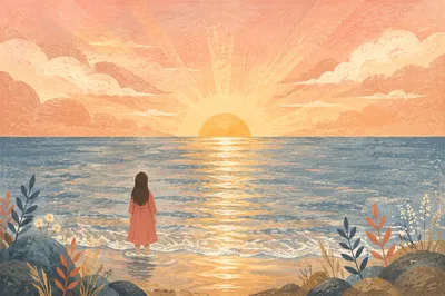 Sunrise Hope Over Endless Ocean