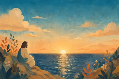 Eternal Life Sunrise Over Endless Ocean