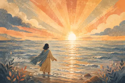 Eternal Life Sunrise Over Endless Ocean