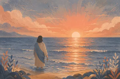 Eternal Life Sunrise Over Endless Ocean