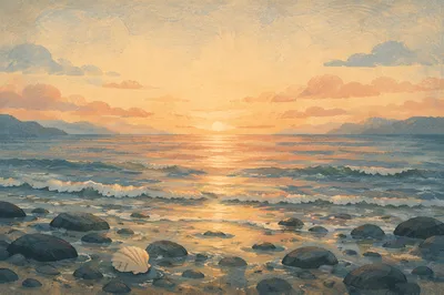 Eternal Life Sunrise Over Endless Ocean