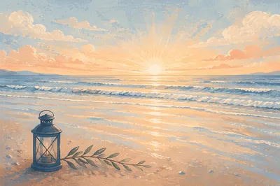 Eternal Life Sunrise Over Endless Ocean