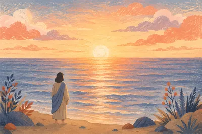 Eternal Life Sunrise Over Endless Ocean