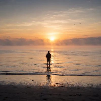 Eternal Life Sunrise Over Endless Ocean