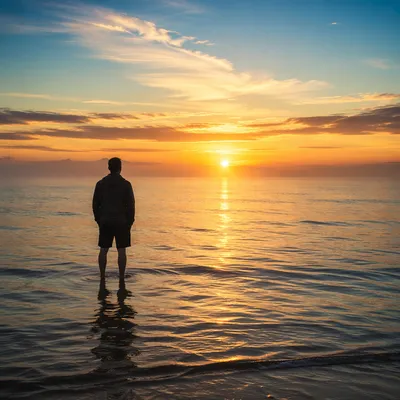 Eternal Life Sunrise Over Endless Ocean
