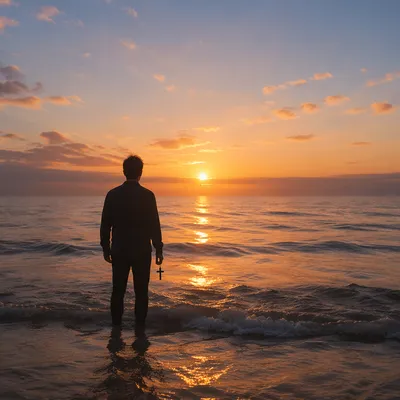 Eternal Life Sunrise Over Endless Ocean