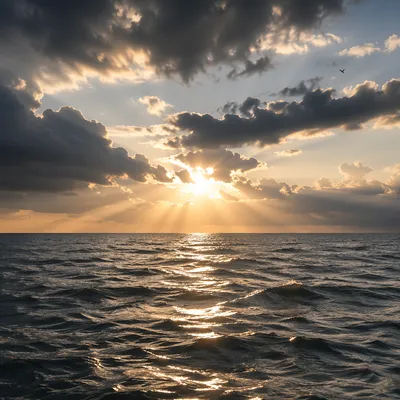 Eternal Life Sunrise Over Endless Ocean