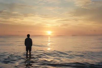 Eternal Life Sunrise Over Endless Ocean