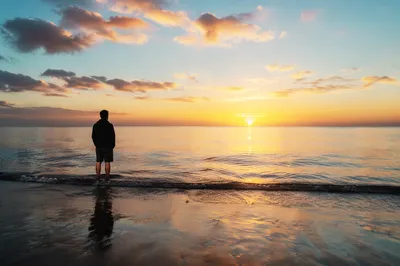 Eternal Life Sunrise Over Endless Ocean