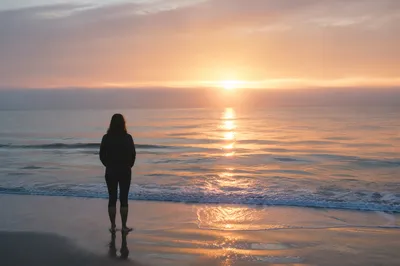 Eternal Life Sunrise Over Calm Ocean
