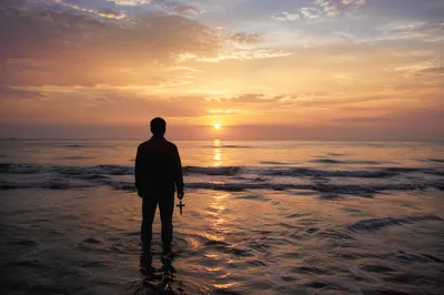 Eternal Life Sunrise Over Quiet Ocean