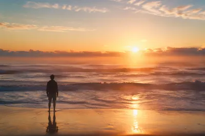 Eternal Life Sunrise Over Peaceful Ocean